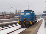 Die PRESS 293 046,am 18.Januar 2017,auf der Fahrt nach Mukran bei der Durchfahrt durch Bergen/Rügen.