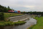 DGV 92265 von Gera nach Greiz über Plauen, hier aufgenommen in Plauen Mitte nach Umetzen in Weischlitz die DR rote 204 347 vor der 204 013 Press am Güterzug Mit Schieneneinheiten.