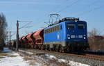 140 041 der Press führte am 19.03.18 einen gemischten Güterzug durch Greppin Richtung Bitterfeld.