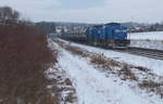 Kesselzug mit V 100  Presspäarchen  204 022 und 204 036 am DGS 95494 Hamburg Hohe Schaar - Weiden. Aufgenommen in Dölau bei Hof am 01.02.2019