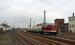 112 565 erreicht mit ihrem Personenzug aus Bernburg am 02.03.19 den Bahnhof Köthen.