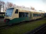 Der neue PRESS Regioshuttle-Triebwagen 650 032 kam am 28.November 2009 erstmalig nach Rgen,nun steht er bis zum Fahrplanwechsel in Putbus.