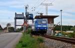 145 030-7 -Press- beim Umsetzen vor der Ziegelgrabenbrcke in Stralsund.
  am 16.08.10 