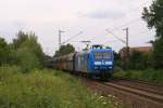 Press 145 030-7 mit einem Kohlezug in Hannover-Limmer am 28.07.2011