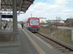 Neustadt (Dosse), PE 73 nach Pritzwalk auf Gleis 3 (06.04.2012)