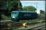Rail4Chem Elektrolok 145CL002 rangiert hier am 13.5.2001 in Aachen West.