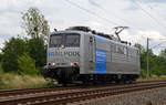 151 062 der Railpool fuhr am 20.06.19 auf Probefahrt durch Greppin zurück ins Aw Dessau.