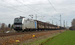193 995 der Railpool führte für die TX Logistik am 08.03.20 den Papierzug von Rostock kommend durch Gräfenhainichen Richtung Bitterfeld.