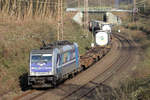 Rpool 186 297-8 unterwegs für RTB Cargo auf der Hamm-Osterfelder Strecke in Recklinghausen 27.3.2020