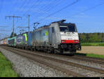 Railpool + BLS - Lok`s  186 103 + 475 421 vor Rolla unterwegs bei Lyssach am 02.05.2022