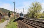 187 313-2 zu sehen am 15.04.20 mit einem Kesselzug in Remschütz.