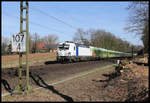 Railpool 193813 war am 25.2.2019 um 11.48 Uhr mit dem Flix 1805 nach Köln auf der Rollbahn bei Hasbergen unterwegs.