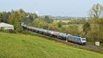 Railpool 187 340 mit Kesselwagenzug in Richtung Göttingen (Elze, 24.10.19).