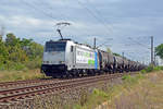 186 421 der Railpool führte für die RTB am 23.08.20 einen Kesselwagenzug durch Greppin Richtung Dessau.
