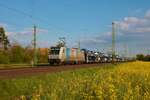 Railpool Bombardier Traxx 185 680-6 mit langen Autozug in Dettingen am Main am 28.05.22