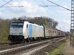 RAILPOOL 186 293 mit Gterzug in der Bauerschaft Hummeldorf bei Salzbergen, 30.03.17