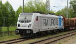 Railpool 187 345-4 mit einem Holzzug Richtung Saalfeld (S), am 12.05.2023 abgestellt in Jena-Göschwitz.