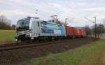 193 806-7 mit Containerzug in Fahrtrichtung Süden. Aufgenommen bei Niederhone am 26.02.2014.