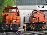 Eine Vossloh G 400 B der Northrail und die Krauss Maffei M 700 C  578  der RBH in Hattingen.