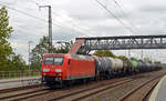 Am 26.09.19 führte 145 070 der RBH noch in den Farben der DB einen Kesselwagenzug durch Saarmund Richtung Potsdam.