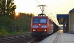 RBH Logistics GmbH, Gladbeck [D] mit  145 028-7  [NVR-Nummer: 91 80 6145 028-7 D-DB] und Kesselwagenzug (leer) Richtung Gbf.