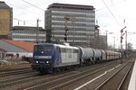 RBH 151 144-3 mit einem gemischten Güterzug in Düsseldorf Rath, am 23.03.2016.