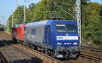 RBH Logistics GmbH mit der Doppeltraktion  145 020-4  [NVR-Number: 91 80 6145 020-4 D-DB] + 145 026-1  [NVR-Number: 91 80 6145 026-1 D-DB] am 20.09.18 Berlin-Buch. 