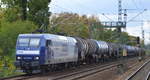 RBH Logistics GmbH, Gladbeck [D] mit  145 015-4  [NVR-Nummer: 91 80 6145 015-4 D-DB] mit Kesselwagenzug (leer) Richtung Stendell auf dem Berliner Innenring aus Richtung Berlin Grunewald kommend am 25.10.19 Berlin Jungfernheide.