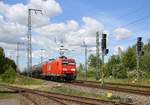  Dienstfahrt  im Anzeiger / RBH 145 050-1 mit KeWa am 14.05.2019 durch Anklam. Mein Standort Parkfläche Hafenstrasse.