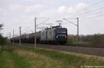 RBH 124 (143 124-6) & RBH 108 (143 916-5) RBH Logistics GmbH mit einem Kesselzug in Vietznitz und fuhren in Richtung Nauen weiter. 05.05.2013