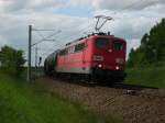 Am 23.05.2013 kam 151 024 (RBH 265) mit einem Kesselzug aus Richtung Wittenberge und hatte Einfahrt nach Stendal.(Fotostelle ist Warburg bei Stendal)