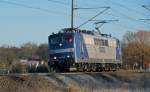 151 123 war am 26.11.13 auf dem Rckweg ins Aw Dessau als sie durch Burgkemnitz Richtung Bitterfeld rollte.