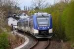 Regionalverkehr Start Alstom Coradia iLint Wasserstofftriebzug 554 103+554 xxx am 05.04.24 auf der Taunusbahn