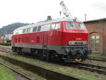 RSBG 218 492,von der Rennsteigbahn,am 31.August 2021,am Lokschuppen,in Schleusingen.