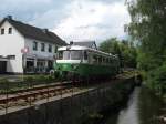 grün-weißer Rhein-Sieg-Eisenbahn Schienenbus am 01.
