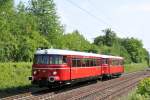 VT23 Triebzug der RSE rollt auf der rechten Rheinseite in Richtung Kln. Aufgenommen am 03/06/2011 bei Unkel.