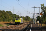 RheinCargo 119 008 auf dem Weg zur MIRO-Raffinerie.
Aufgenommen am 21. September 2016 im Bahnhof Karlsruhe-Knielingen.