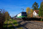 193 732 ELL/RTB Cargo  European Gateway Services  mit einem Autotransportzug bei Postbauer-Heng Richtung Regensburg, 14.11.2020