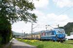 192 xxx der RTB Cargo am 08.05.2024 mit einem Ganzzug auf der Mittelrheinbahn bei Braubach in Richtung Wiesbaden.