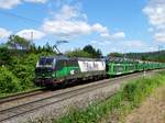 ELL/Rurtalbahn Cargo 193 230 mit grünen Autotransportwagen auf der Spessartrampe am 25.05.17.