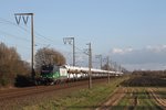 Vectron 193 230 (Rurtalbahn, Baujahr: 2015) mit einem Güterzug in die Richting Emden bei Gandersum am 12-11-2015.
