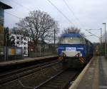 Ein Nachschuss von der V204 von der Rurtalbahn kommt als Lokzug aus Richtung Stolberg-Rheinland,Eilendorf,Aachen-Rothe Erde,Aachen-Hbf und fährt durch Aachen-Schanz in Richtung Aachen-West bei