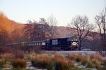 Rheingold-Sonderfahrt im Oberbergischen am 22. Dezember 2007. 
RTB V201 auf der Rückfahrt im Wiehltal.
