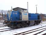 V105  Sally  (MaK DH 1004) von der Rurtalbahn steht heute am 21.12.2009 in Aachen West.