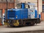 Was steht den da im Bombardier-Werk in Aachen? V35 der Rurtalbahn, eine MaK G 320 B, Bj.1968, wird hier fr Rangierarbeiten zum Beispiel bei SLT BR2600 Triebzgen die hier fr die Niederlande gebaut