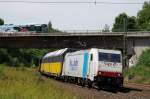 185 639 Railpool / Rurtalbahn Cargo mit ARS Altmann Autotransportwagenzug am 15.08.2013 in Gtzenhof gen Bebra.