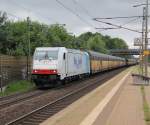 185 639-2 mit ARS-Zug in Fahrtrichtung Seelze. Aufgenommen am 10.07.2013 in Dedensen-Gümmer.
