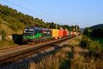 Wenige Augenblicke vor Sonnenuntergang kam noch die an SBB Cargo vermietete ELL 193 201 in Hagenacker vorbeigefahren.