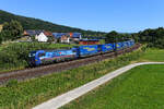 Stets einheitlich mit Aufliegern der Spedition LKW Walter beladen ist der mehrmals in der Woche verkehrende KLV-Zug DGS 43717 von Lübeck Skandinavienkai nach Novara Boschetto.