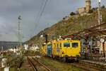 Spitzke Unimat Stopfmaschine in Kaub am Rhein, am 25.11.2023.